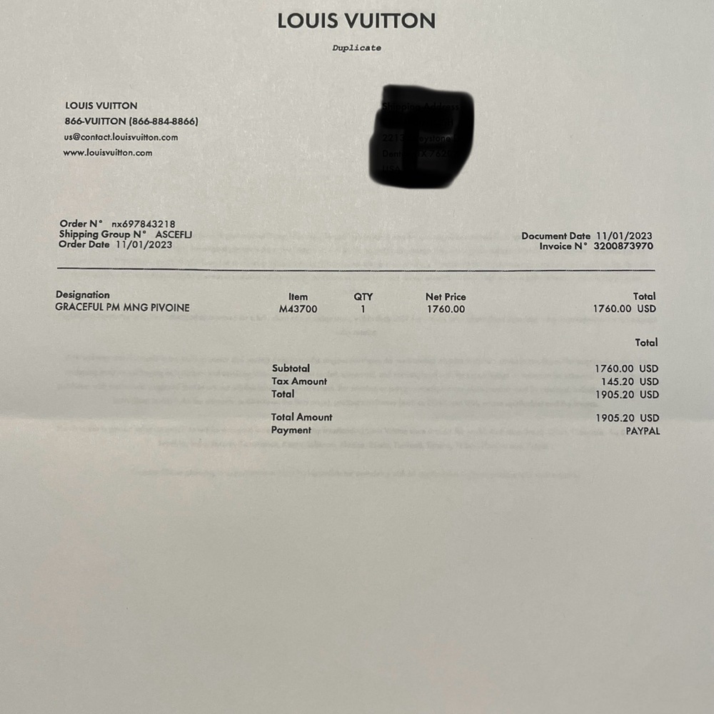 LV Graceful PM MNG PIVOINE Handbag